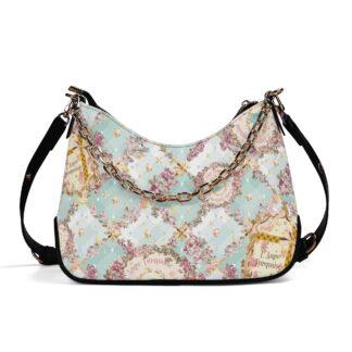 <span class="stc" style="color:#b0e2d7">Chain Shoulder Bag</span><br>チェーンショルダーバッグ<br><span class="stb">(フローラルチェック : ブルー)</span>