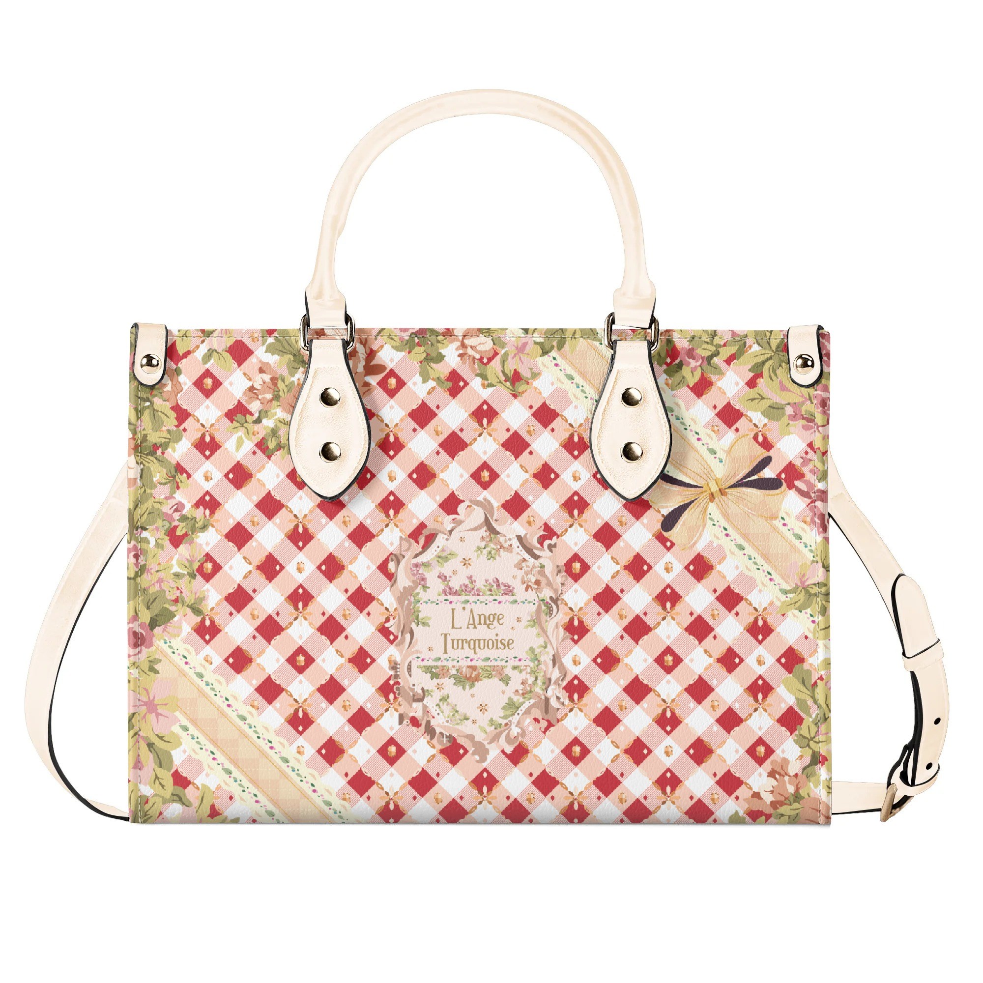 <span class="stc" style="color:#b0e2d7">Hand Bag</span><br>ハンドバッグ<br><span class="stb">(ギンガムチェック:レッド)</span> - 画像 (2)