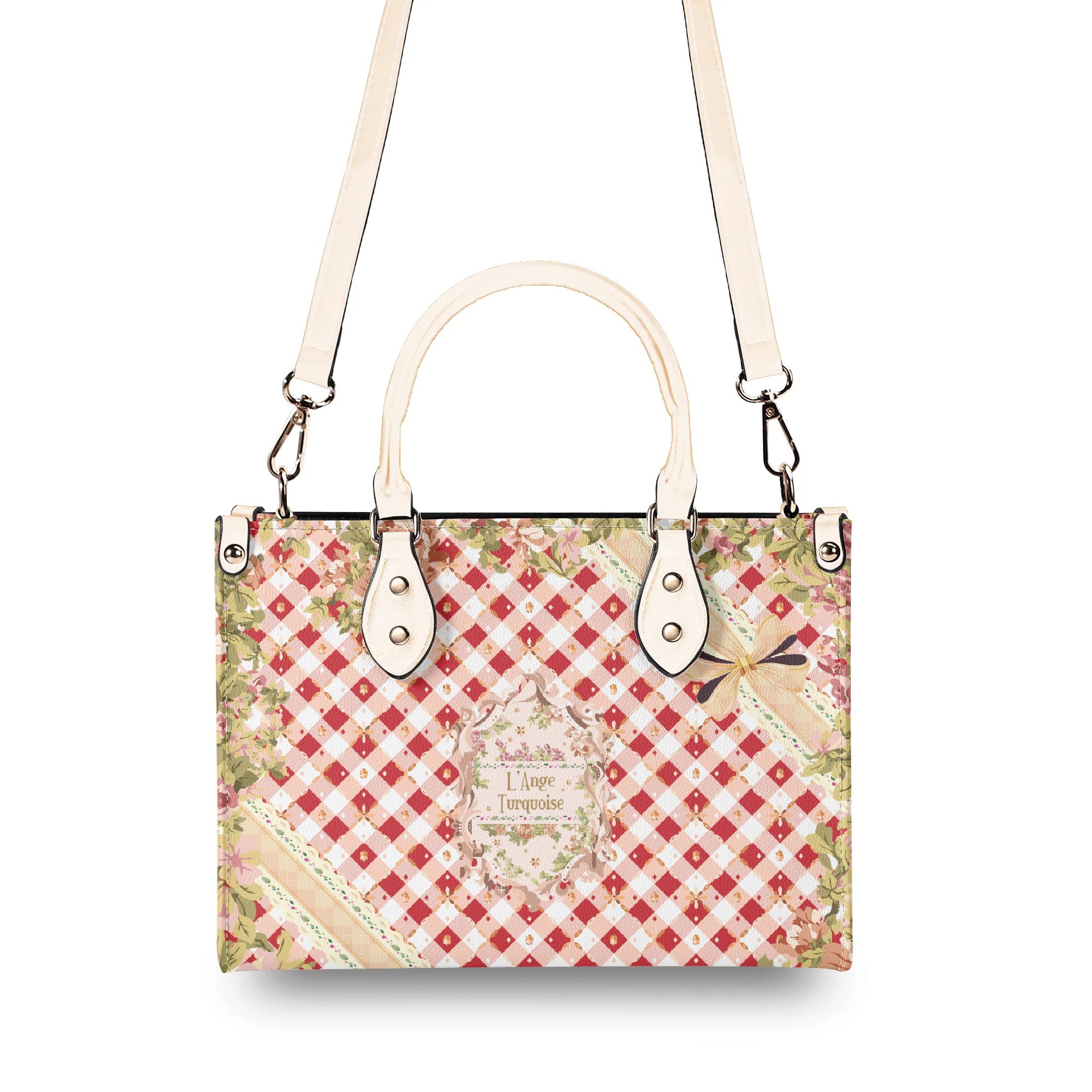 <span class="stc" style="color:#b0e2d7">Hand Bag</span><br>ハンドバッグ<br><span class="stb">(ギンガムチェック:レッド)</span> - 画像 (3)