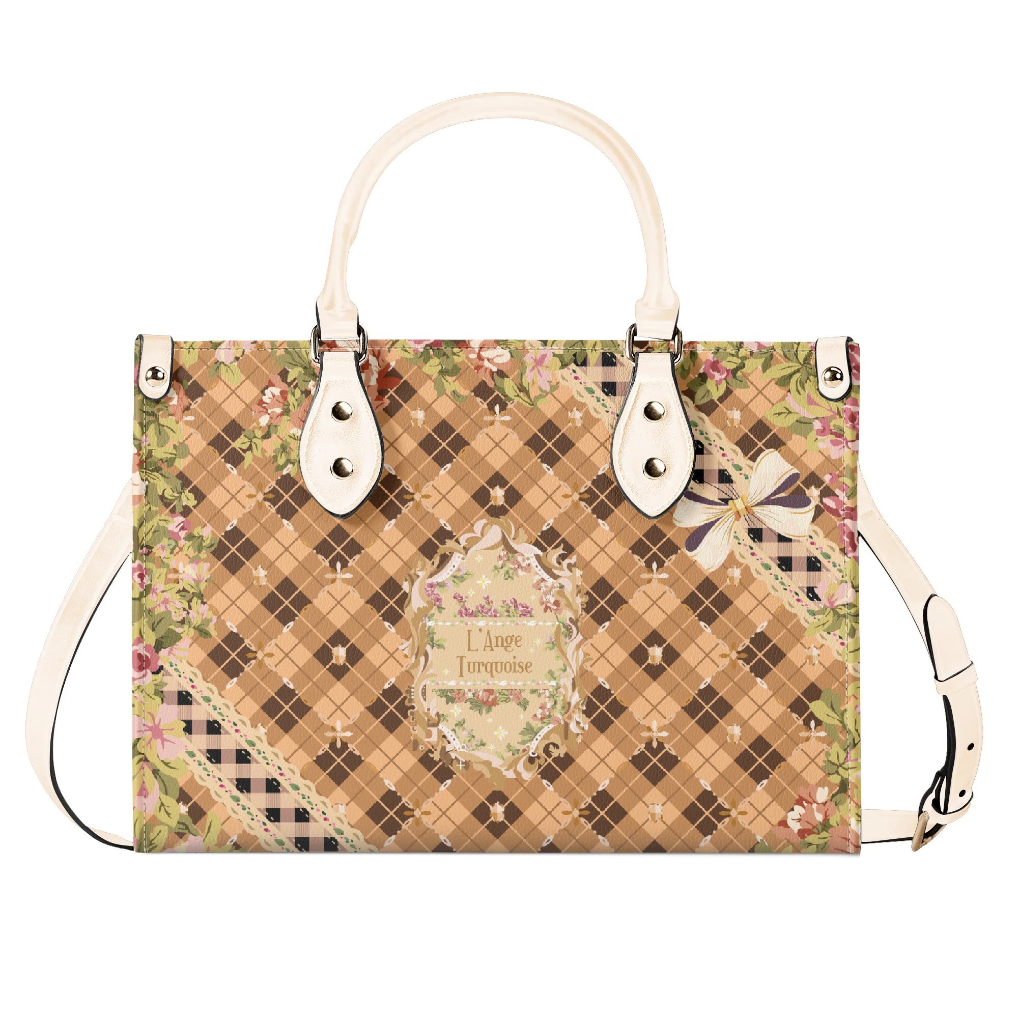 <span class="stc" style="color:#b0e2d7">Hand Bag</span><br>ハンドバッグ<br><span class="stb">(アーガイル : ブラウン)</span> - 画像 (3)