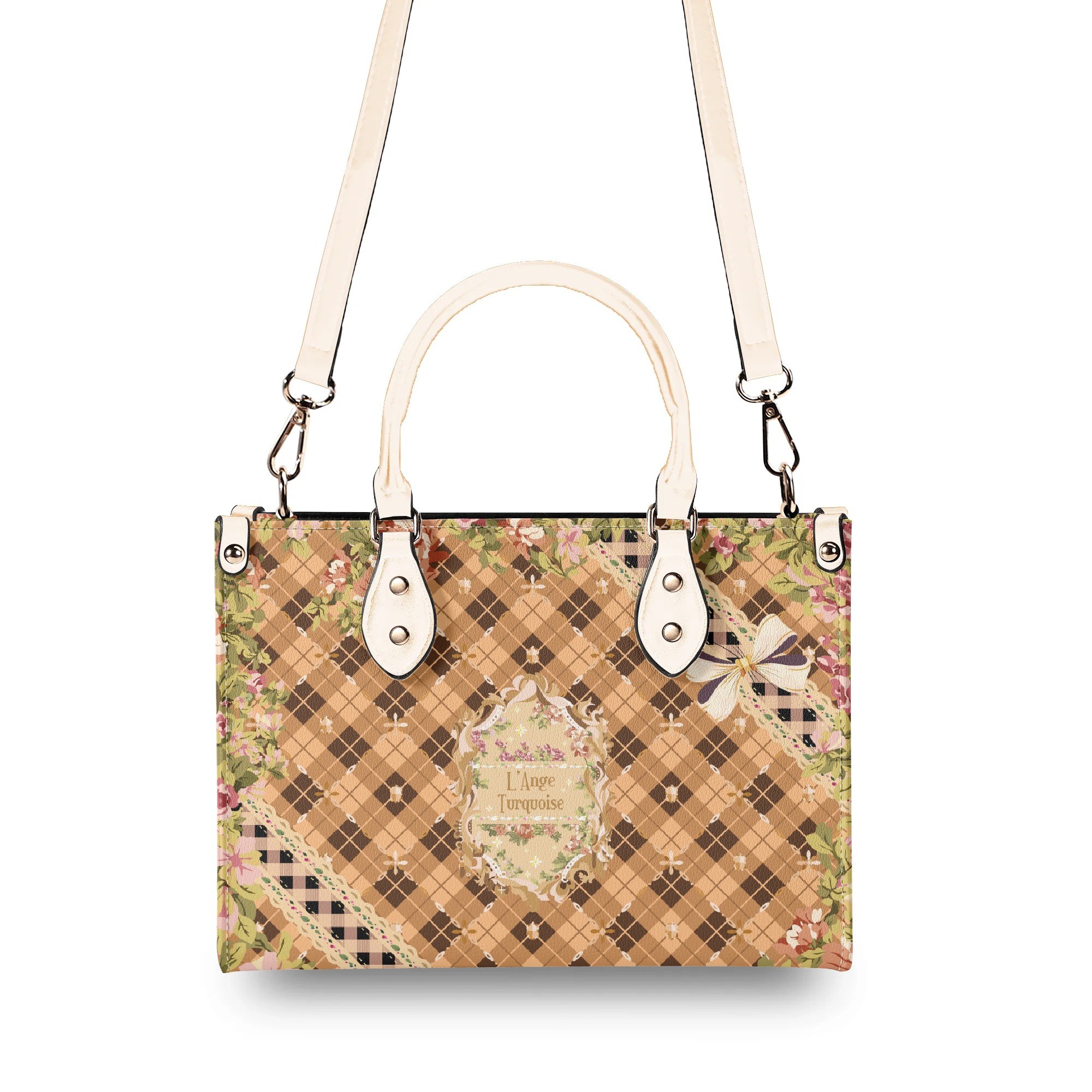 <span class="stc" style="color:#b0e2d7">Hand Bag</span><br>ハンドバッグ<br><span class="stb">(アーガイル : ブラウン)</span> - 画像 (2)