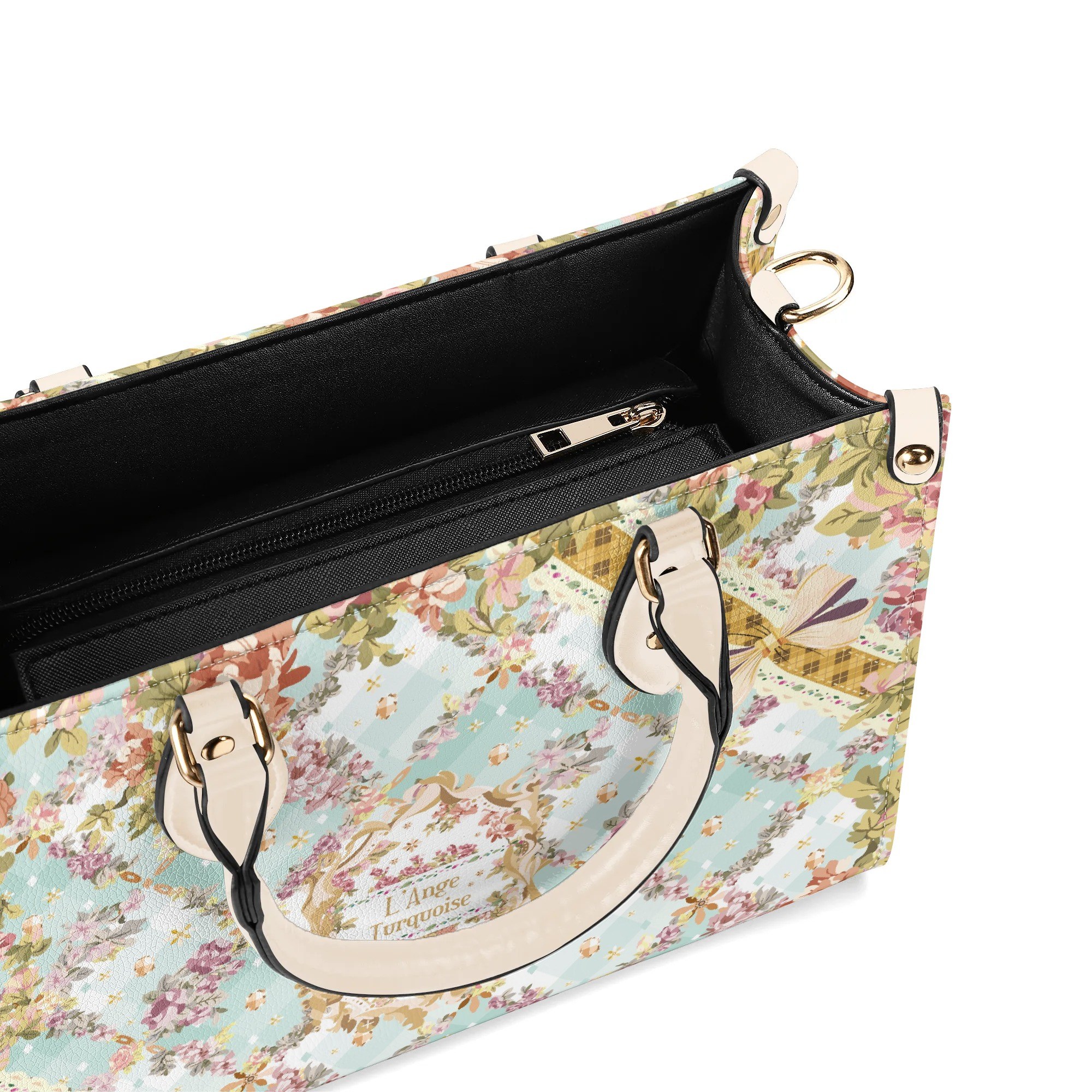 <span class="stc" style="color:#b0e2d7">Hand Bag</span><br>ハンドバッグ<br><span class="stb">(フローラルチェック : ブルー 2)</span> - 画像 (6)