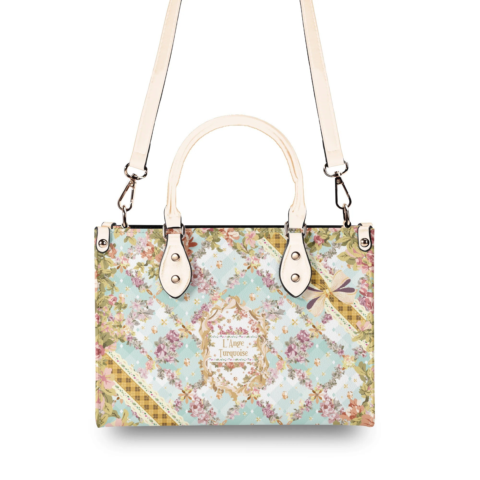 <span class="stc" style="color:#b0e2d7">Hand Bag</span><br>ハンドバッグ<br><span class="stb">(フローラルチェック : ブルー 2)</span> - 画像 (3)