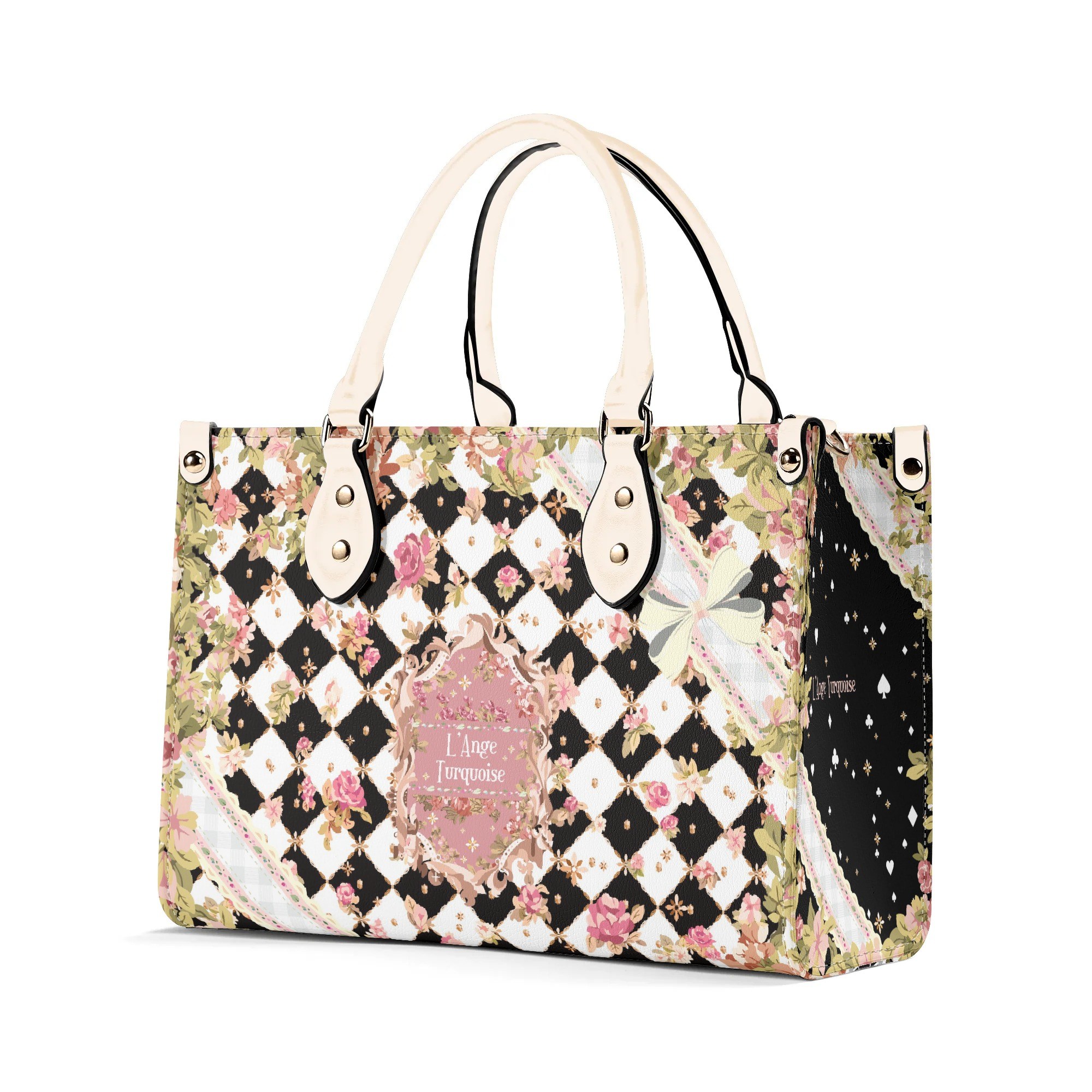 <span class="stc" style="color:#b0e2d7">Hand Bag</span><br>ハンドバッグ<br><span class="stb">(ロイヤルチェック : ブラック)</span>