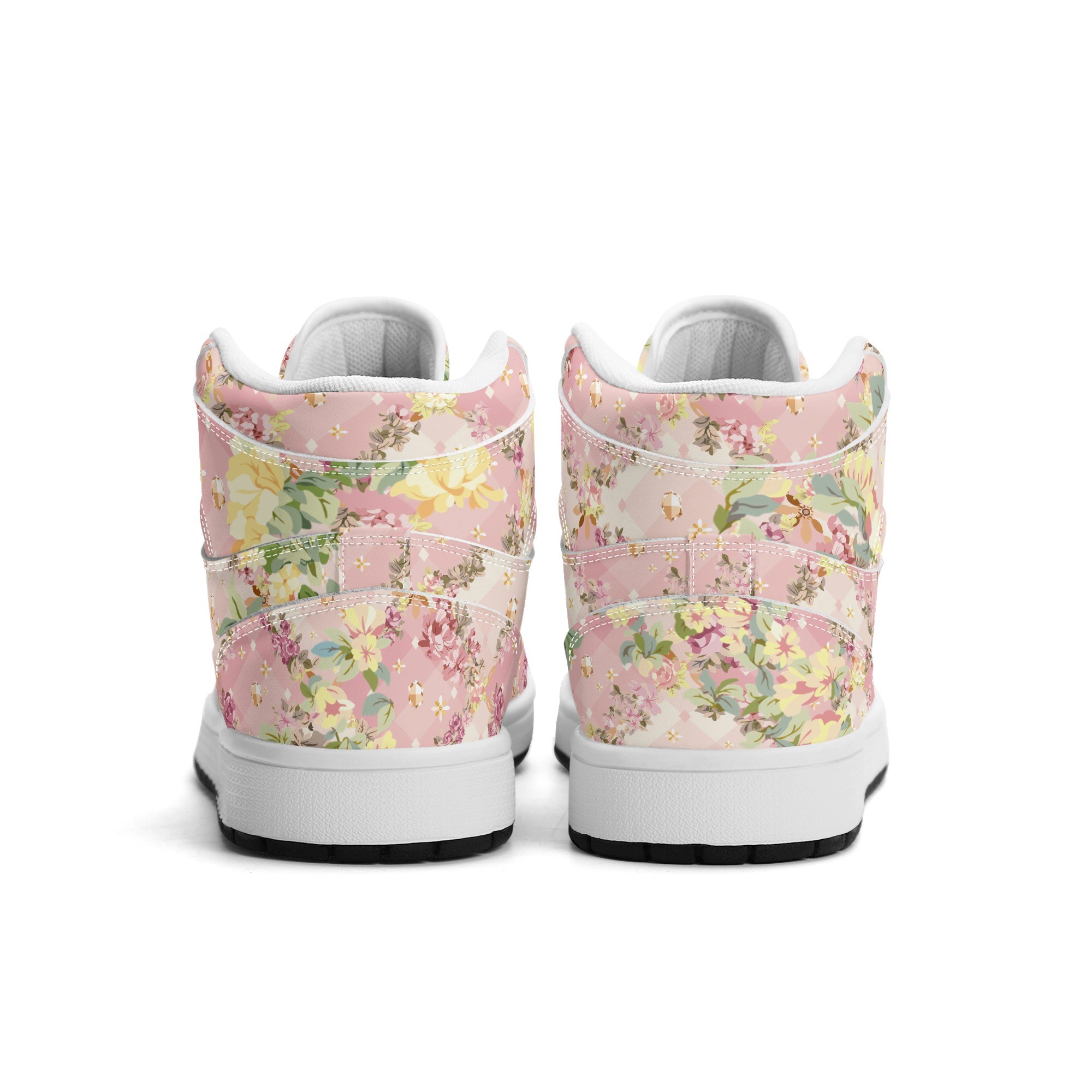 <span class="stc" style="color:#b0e2d7">High Top Sneakers</span><br>ハイカットスニーカー<br><span class="stb">(フローラルチェック : ピンク)</span> - 画像 (6)