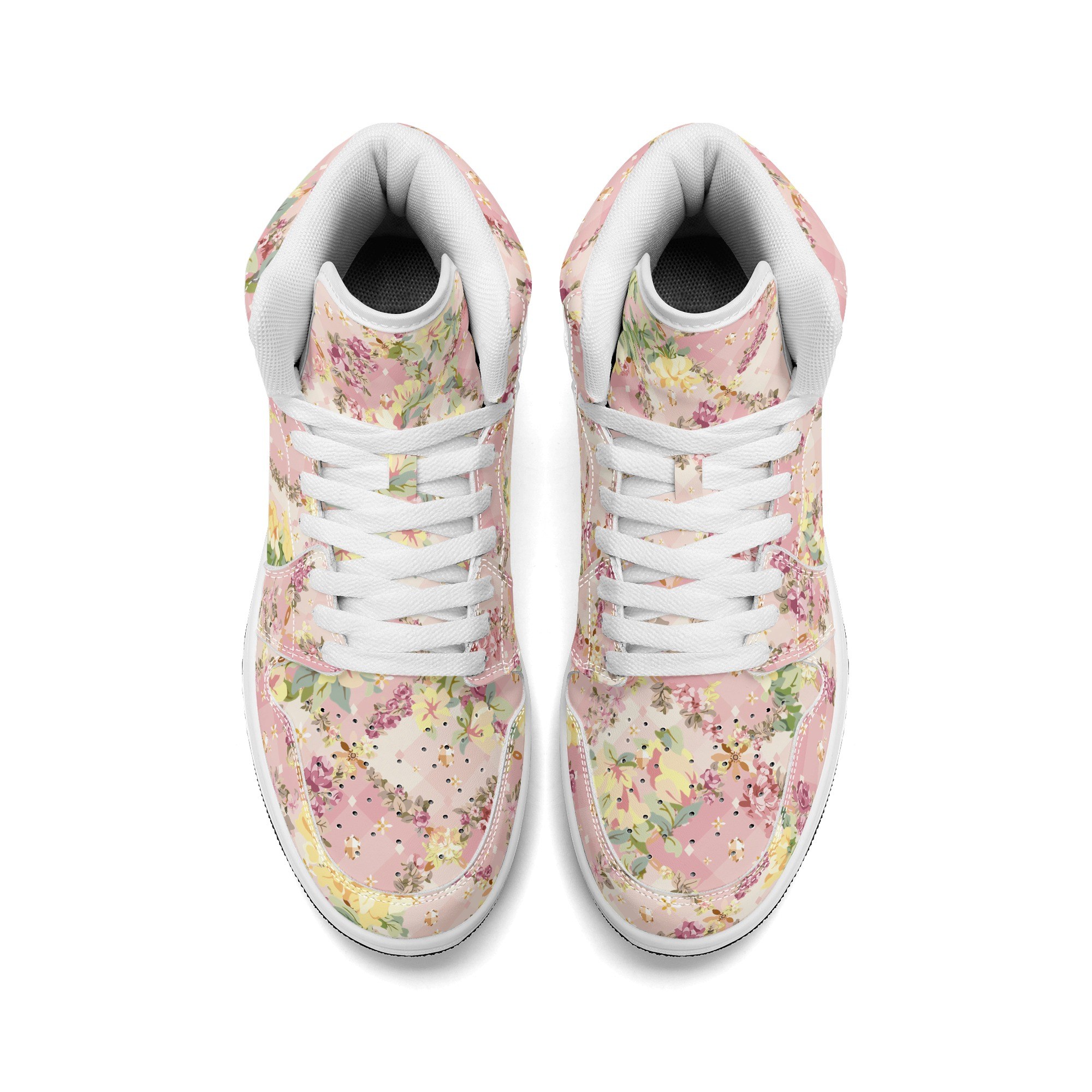 <span class="stc" style="color:#b0e2d7">High Top Sneakers</span><br>ハイカットスニーカー<br><span class="stb">(フローラルチェック : ピンク)</span> - 画像 (7)