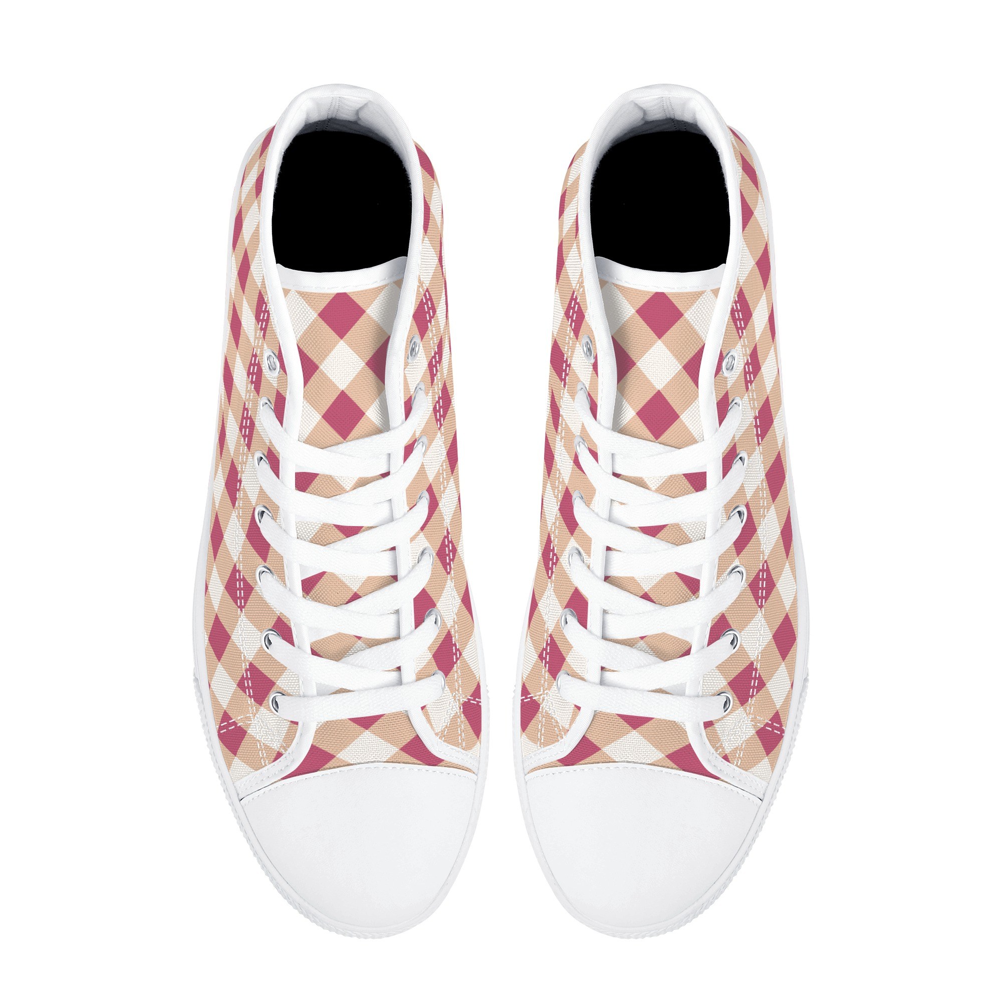 <span class="stc" style="color:#b0e2d7">High Top Canvas Shoes</span><br>ハイカット キャンバスシューズ<br><span class="stb">(ギンガムチェック : ピンクベージュ)</span> - 画像 (2)