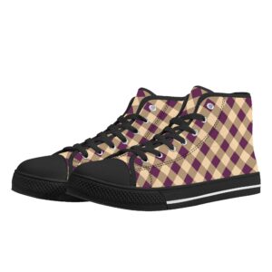 <span class="stc" style="color:#b0e2d7">High Top Canvas Shoes</span><br>ハイカット キャンバスシューズ<br><span class="stb">(ギンガムチェック : パープルブラウン)</span>