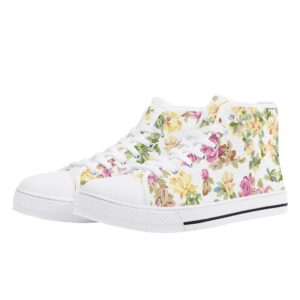 <span class="stc" style="color:#b0e2d7">High Top Canvas Shoes</span><br>ハイカット キャンバスシューズ<br><span class="stb">(フローラル : ホワイトミックス)</span>