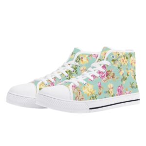 <span class="stc" style="color:#b0e2d7">High Top Canvas Shoes</span><br>ハイカット キャンバスシューズ<br><span class="stb">(フローラル : ターコイズミックス)</span>