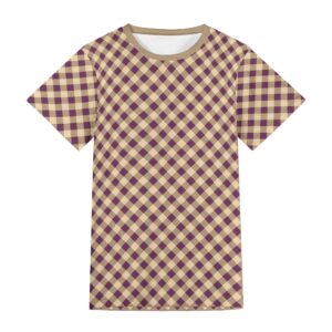 <span class="stc" style="color:#b0e2d7">T shirt</span><br>Tシャツ<br><span class="stb">(ギンガムチェック : パープルブラウン)</span>