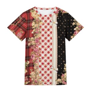 <span class="stc" style="color:#b0e2d7">T shirt</span><br>Tシャツ<br><span class="stb">(ギンガム&タータンスター : レッド)</span>