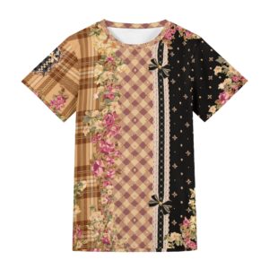 <span class="stc" style="color:#b0e2d7">T shirt</span><br>Tシャツ<br><span class="stb">(ギンガム&タータンスター : ブラウン)</span>