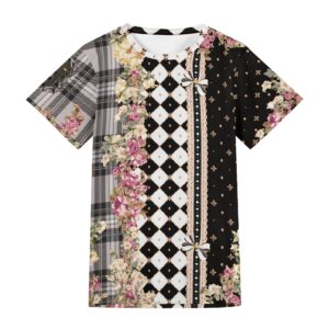 <span class="stc" style="color:#b0e2d7">T shirt</span><br>Tシャツ<br><span class="stb">(チェック&タータンスター : ブラック)</span>