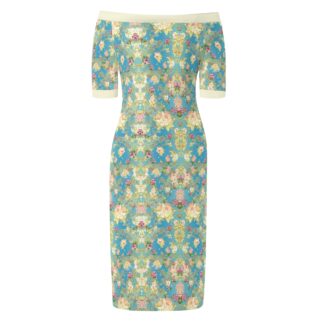 <span class="stc" style="color:#b0e2d7;">Off The Shoulder Pencil Dress</span><br>オフショルダー<br>6分袖 ペンシルドレス<br><span class="stb">(エンドレスストーリー : ブルー2)</span>