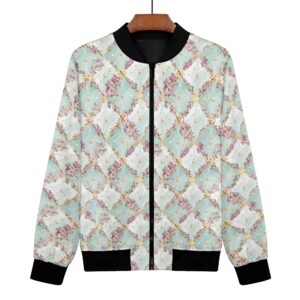 <span class="stc" style="color:#b0e2d7;">Bomber Jacket</span><br>フライトジャケット<br><span class="stb">(フローラルチェック : ブルー)</span>