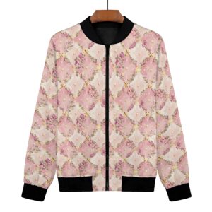 <span class="stc" style="color:#b0e2d7;">Bomber Jacket</span><br>フライトジャケット<br><span class="stb">(フローラルチェック : ピンク)</span>