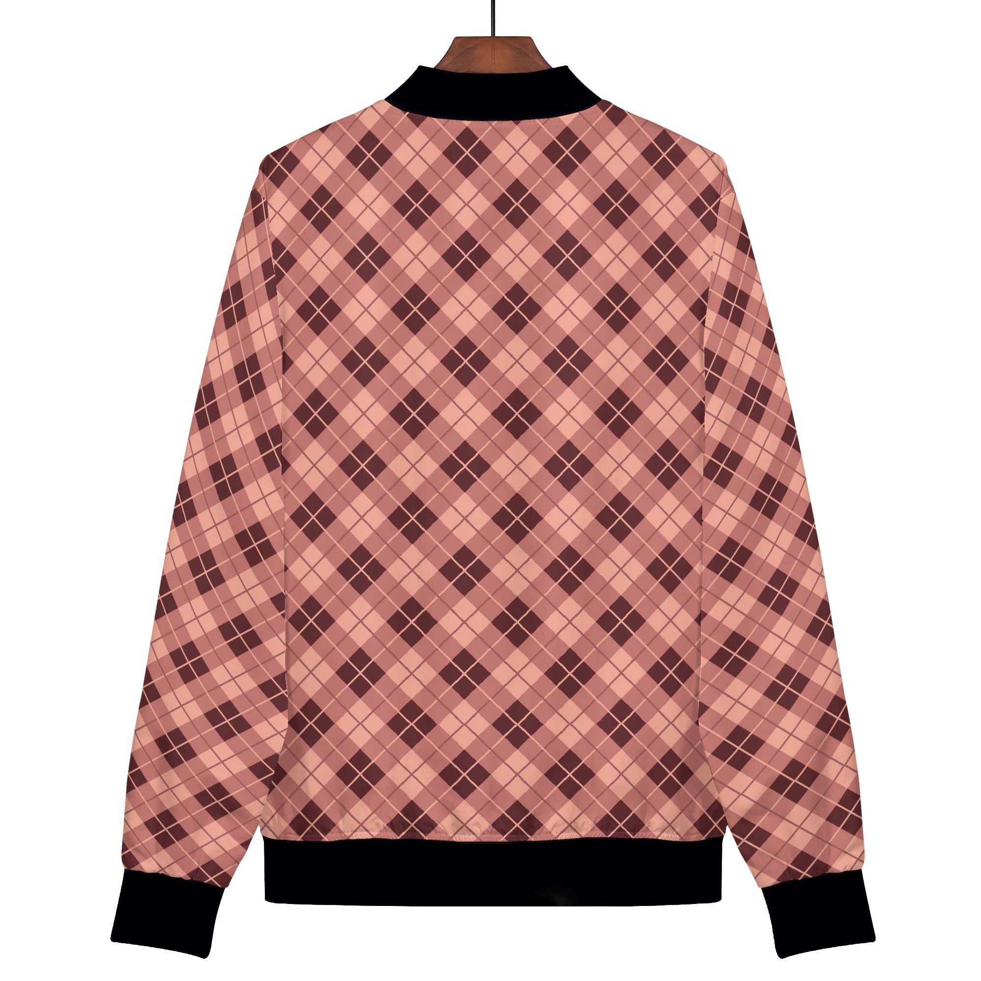 <span class="stc" style="color:#b0e2d7;">Bomber Jacket</span><br>フライトジャケット<br><span class="stb">(アーガイル : ブラウンピンクベージュ)</span> - 画像 (2)