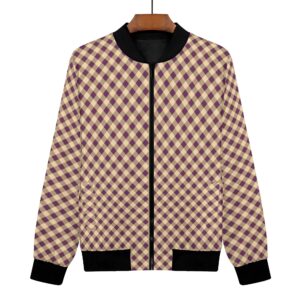 <span class="stc" style="color:#b0e2d7;">Bomber Jacket</span><br>フライトジャケット<br><span class="stb">(ギンガムチェック : パープルブラウン)</span>