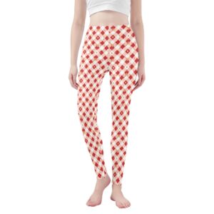 <span class="stc" style="color:#b0e2d7;">Leggings Yoga Pants</span><br>ヨガウェア レギンス<br><span class="stb">(ギンガムチェック：レッド)</span>