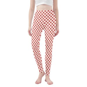 <span class="stc" style="color:#b0e2d7;">Leggings Yoga Pants</span><br>ヨガウェア レギンス<br><span class="stb">(ギンガムチェック：レッド2)</span>