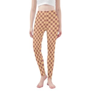 <span class="stc" style="color:#b0e2d7;">Leggings Yoga Pants</span><br>ヨガウェア レギンス<br><span class="stb">(ギンガムチェック : マロン)</span>