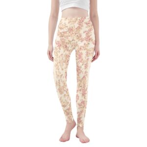 <span class="stc" style="color:#b0e2d7;">Leggings Yoga Pants</span><br>ヨガウェア レギンス<br><span class="stb">(フローラル : ピンクベージュ)</span>