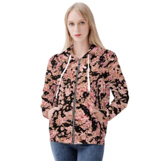 <span class="stc" style="color:#b0e2d7;">Zip Up Hoodie Jacket</span><br>ジップアップパーカー<br><span class="stb">(フローラル : ブラック)</span>