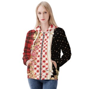 <span class="stc" style="color:#b0e2d7;">Zip Up Hoodie Jacket</span><br>ジップアップパーカー<br><span class="stb">(ギンガム&タータンスター : レッド)</span>