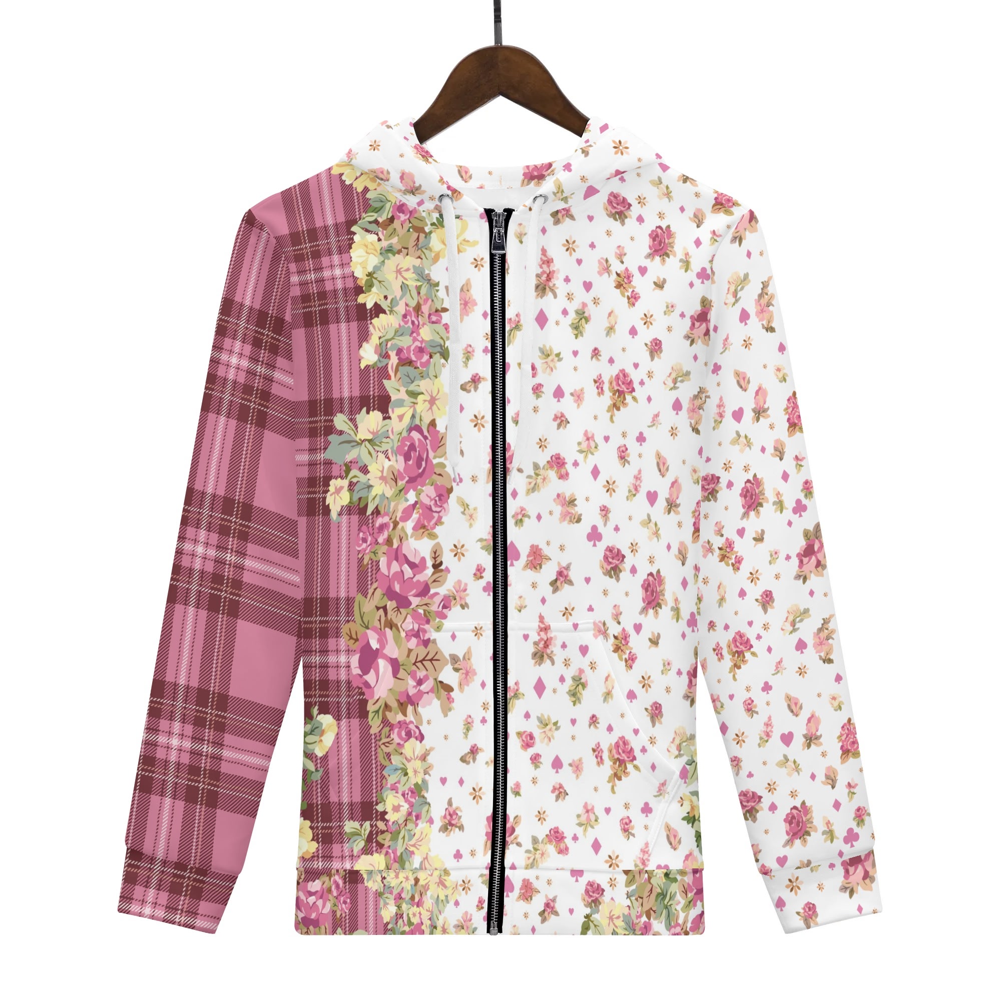 <span class="stc" style="color:#b0e2d7;">Zip Up Hoodie Jacket</span><br>ジップアップパーカー<br><span class="stb">(タータンローズマジック : ホワイト)</span> - 画像 (2)