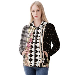 <span class="stc" style="color:#b0e2d7;">Zip Up Hoodie Jacket</span><br>ジップアップパーカー<br><span class="stb">(チェック&タータンスター : ブラック)</span>