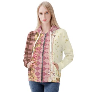 <span class="stc" style="color:#b0e2d7;">Zip Up Hoodie Jacket</span><br>ジップアップパーカー<br><span class="stb">(チェック&タータンマジック : ピンクブラウン)</span>