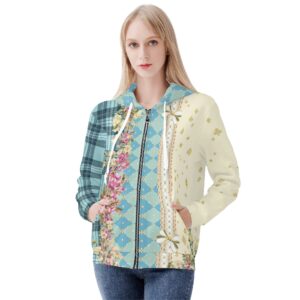 <span class="stc" style="color:#b0e2d7;">Zip Up Hoodie Jacket</span><br>ジップアップパーカー<br><span class="stb">(チェック&タータンマジック : ブルー)</span>