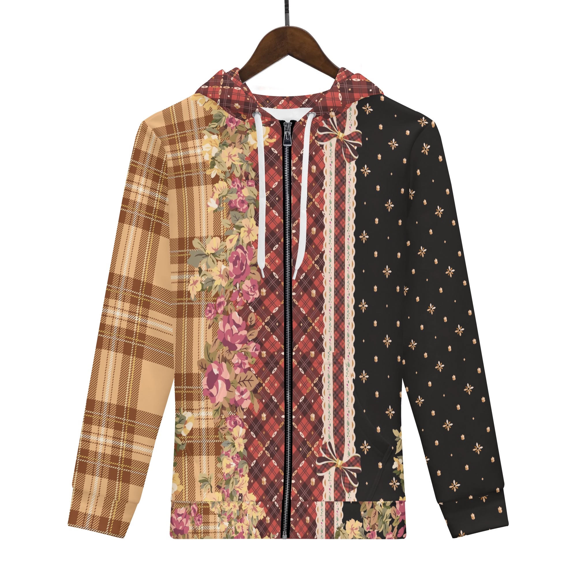 <span class="stc" style="color:#b0e2d7;">Zip Up Hoodie Jacket</span><br>ジップアップパーカー<br><span class="stb">(アーガイル&タータンスター : レッド)</span> - 画像 (2)