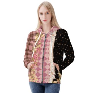 <span class="stc" style="color:#b0e2d7;">Zip Up Hoodie Jacket</span><br>ジップアップパーカー<br><span class="stb">(チェック&タータンスター : ピンクブラウン)</span>