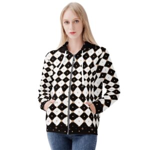 <span class="stc" style="color:#b0e2d7;">Zip Up Hoodie Jacket</span><br>ジップアップパーカー<br><span class="stb">(ロイヤルチェック&無限の星々 : ブラック)</span>