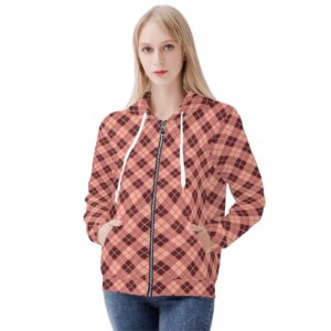 <span class="stc" style="color:#b0e2d7;">Zip Up Hoodie Jacket</span><br>ジップアップパーカー<br><span class="stb">(アーガイル : ブラウンピンクベージュ)</span>
