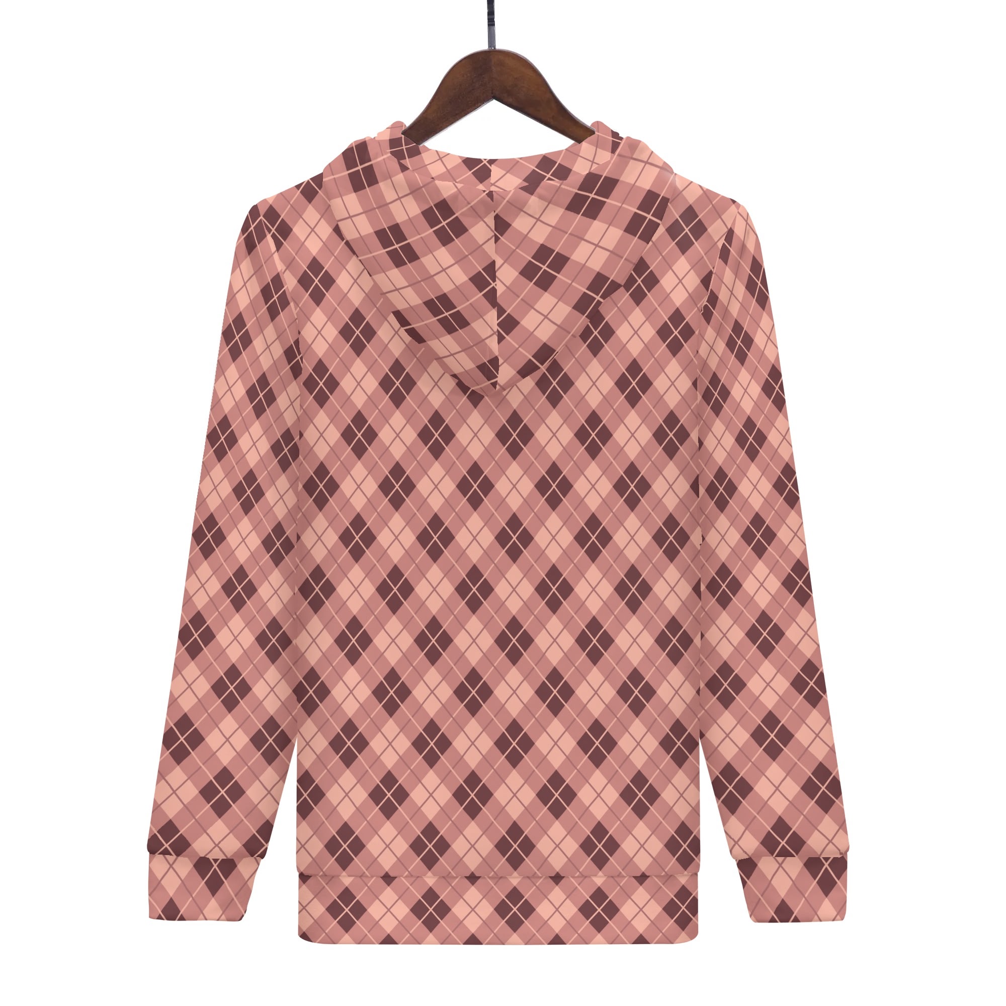 <span class="stc" style="color:#b0e2d7;">Zip Up Hoodie Jacket</span><br>ジップアップパーカー<br><span class="stb">(アーガイル : ブラウンピンクベージュ)</span> - 画像 (3)