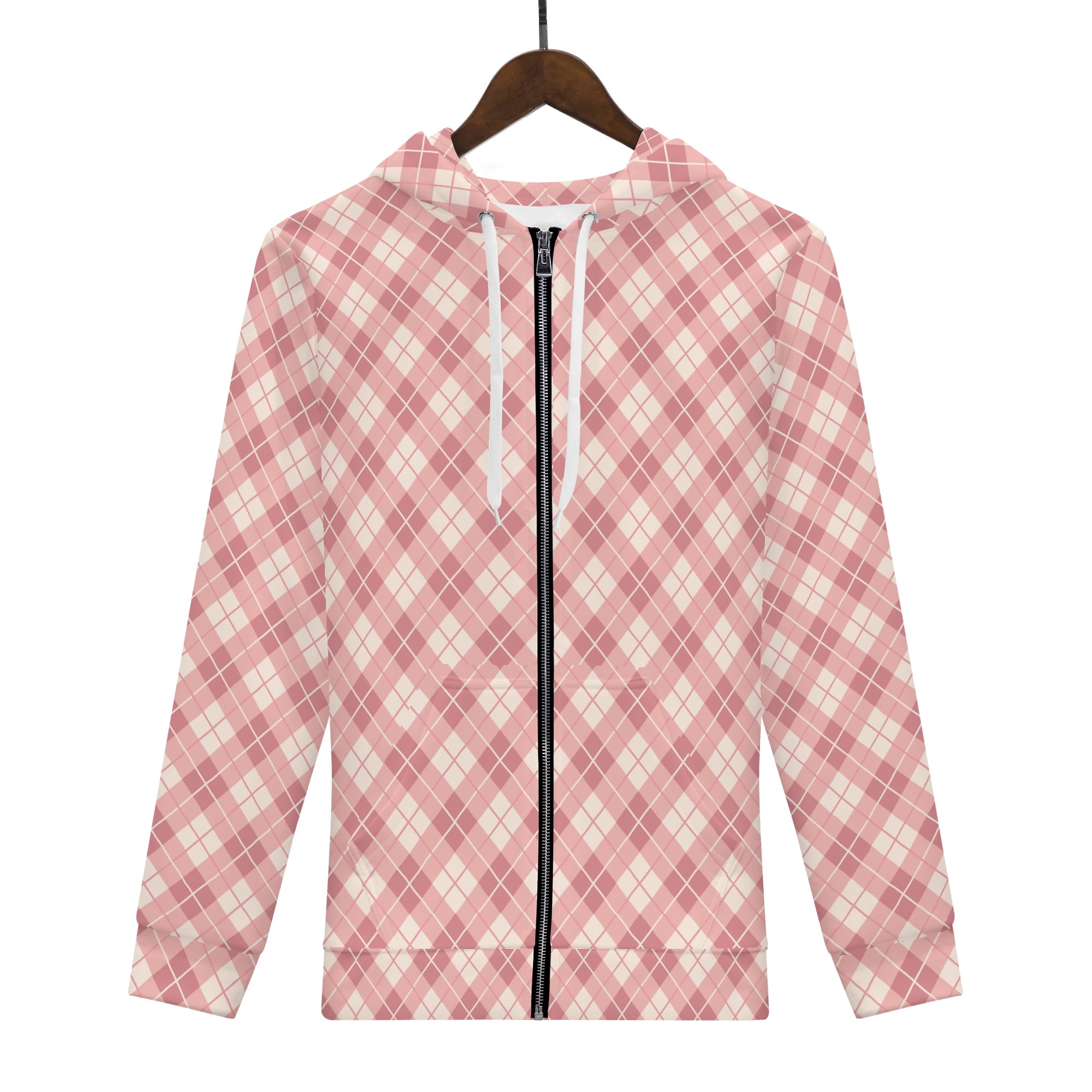 <span class="stc" style="color:#b0e2d7;">Zip Up Hoodie Jacket</span><br>ジップアップパーカー<br><span class="stb">(アーガイル : ピンク)</span> - 画像 (2)