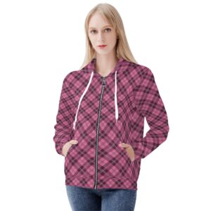 <span class="stc" style="color:#b0e2d7;">Zip Up Hoodie Jacket</span><br>ジップアップパーカー<br><span class="stb">(アーガイル : ダークピンク)</span>