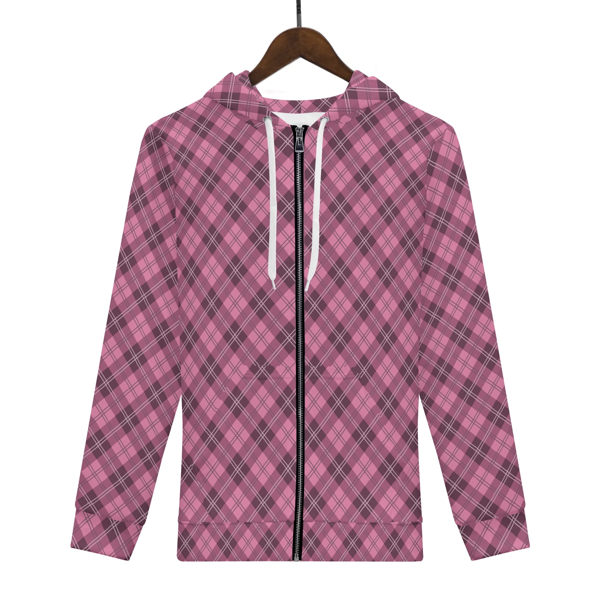 <span class="stc" style="color:#b0e2d7;">Zip Up Hoodie Jacket</span><br>ジップアップパーカー<br><span class="stb">(アーガイル : ダークピンク)</span> - 画像 (2)