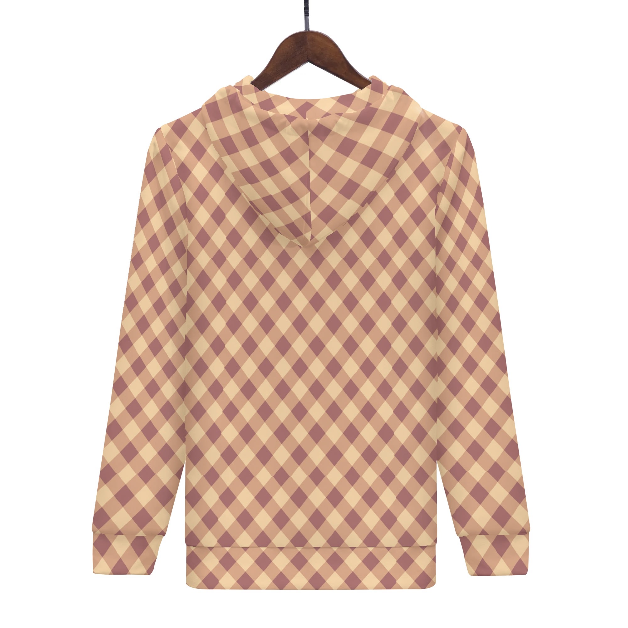 <span class="stc" style="color:#b0e2d7;">Zip Up Hoodie Jacket</span><br>ジップアップパーカー<br><span class="stb">(ギンガムチェック : マロン)</span> - 画像 (3)