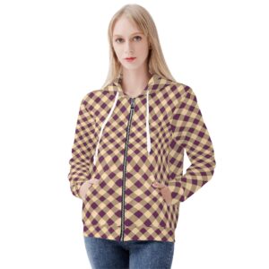 <span class="stc" style="color:#b0e2d7;">Zip Up Hoodie Jacket</span><br>ジップアップパーカー<br><span class="stb">(ギンガムチェック : パープルブラウン)</span>