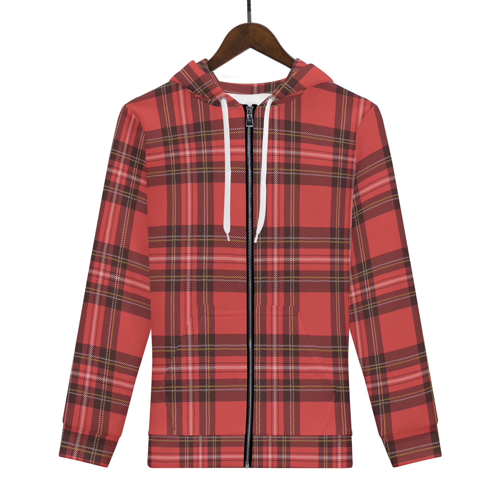 <span class="stc" style="color:#b0e2d7;">Zip Up Hoodie Jacket</span><br>ジップアップパーカー<br><span class="stb">(タータンチェック : レッド)</span> - 画像 (2)