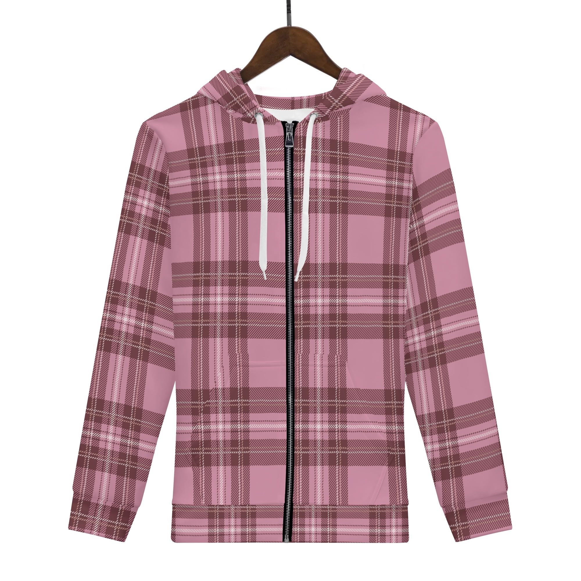 <span class="stc" style="color:#b0e2d7;">Zip Up Hoodie Jacket</span><br>ジップアップパーカー<br><span class="stb">(タータンチェック ; ピンク)</span> - 画像 (2)