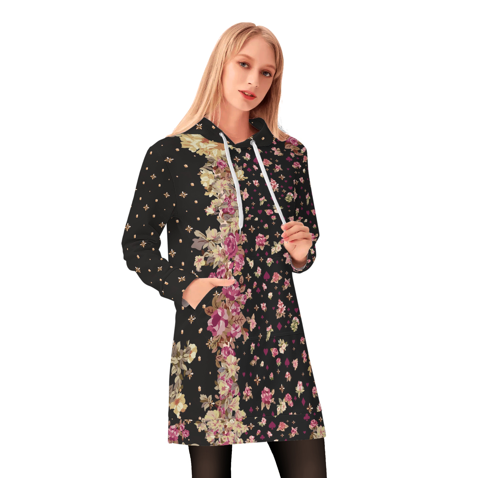 <span class="stc" style="color:#b0e2d7;">Long Hoodie</span><br>ロングパーカー<br><span class="stb">(ローズマジックスター : ブラック)</span>