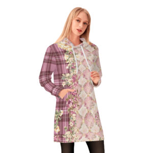 <span class="stc" style="color:#b0e2d7;">Long Hoodie</span><br>ロングパーカー<br><span class="stb">(タータンフローラルチェック : ピンク)</span>