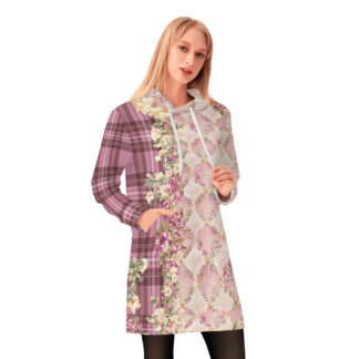 <span class="stc" style="color:#b0e2d7;">Long Hoodie</span><br>ロングパーカー<br><span class="stb">(タータンフローラルチェック : ピンク)</span>