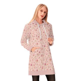 <span class="stc" style="color:#b0e2d7;">Long Hoodie</span><br>ロングパーカー<br><span class="stb">(ローズマジック&ギンガムチェック : ピンクベージュ )</span>