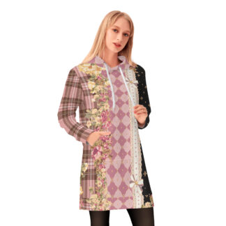 <span class="stc" style="color:#b0e2d7;">Long Hoodie</span><br>ロングパーカー<br><span class="stb">(チェック&タータンスター : ピンクブラウン)</span>